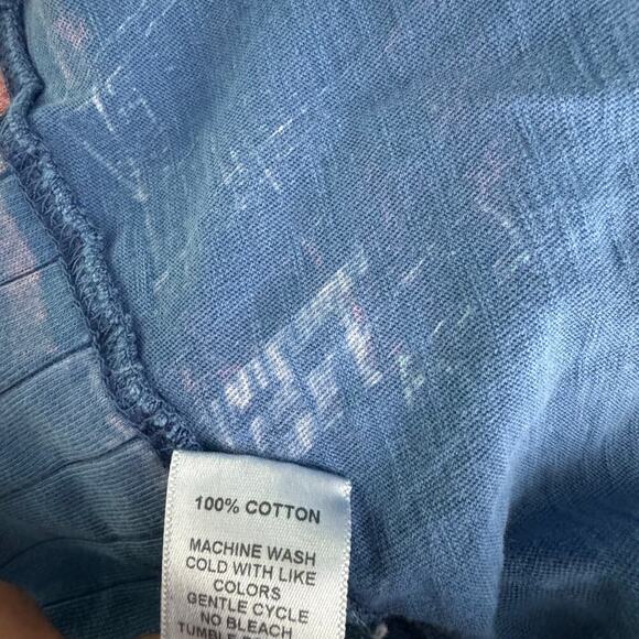 Jess & Jane Mineral Wash City Abstract Tunic Top Blue Lagenlook Artsy Medium - Picture 9 of 9